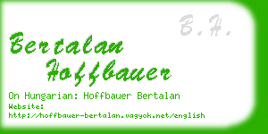 bertalan hoffbauer business card